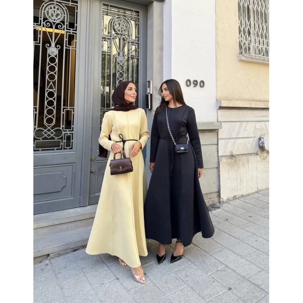 Zühre Puf Elbise - Sarı