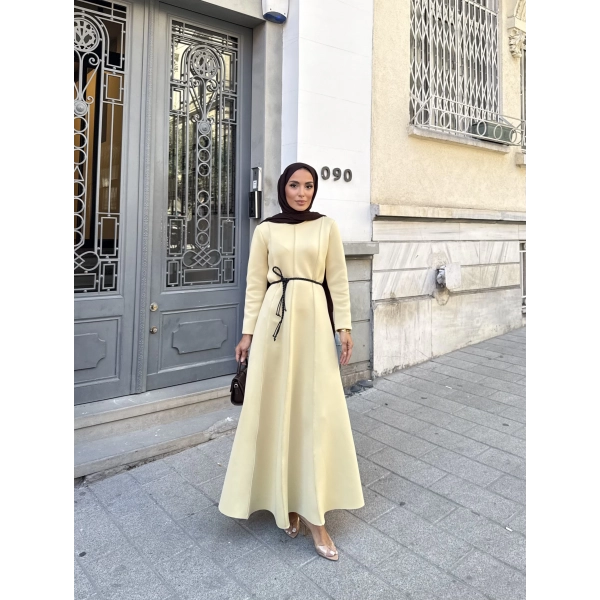 Zühre Puf Elbise - Sarı