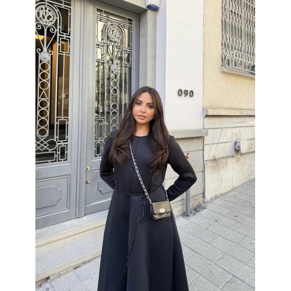 Zühre Puf Elbise - Siyah