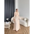 Fuş - Orchid Şal Detaylı Broşlu Elbise - Krem