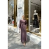 Balon Kol Krep Elbise - Gül Kurusu