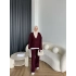 Elenor Düğmeli Triko Takım - Bordo