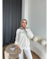 1-Muadil Taşlı Sweat - Beyaz