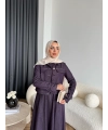 Tb - Eslan Ceketli Jile Elbise - Mürdüm