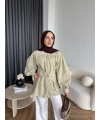 Hen - Mihra Bel Detaylı Gömlek - Yeşil - ÖN SİPARİŞ