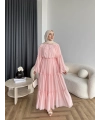 Hen - Luzy Şifon Elbise - Pembe