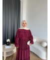 Hen - Luzy Şifon Elbise - Bordo