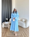 Qu - Yarasa Kol Brode Etekli Takım - Mavi