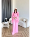 Fuş - Volan Kol Şifon Takım - Pembe - ÖN SİPARİŞTİR