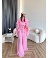 Fuş - Volan Kol Şifon Takım - Pembe - ÖN SİPARİŞTİR