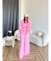 Fuş - Volan Kol Şifon Takım - Pembe - ÖN SİPARİŞTİR