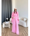 Fuş - Volan Kol Şifon Takım - Pembe - ÖN SİPARİŞTİR