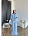 Fuş - Volan Kol Şifon Takım - Mavi - ÖN SİPARİŞTİR