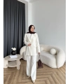 Fuş - Arlin Ceketli Takım - Ekru