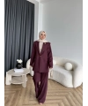 Fuş - Arlin Ceketli Takım - Bordo
