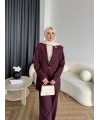 Fuş - Arlin Ceketli Takım - Bordo