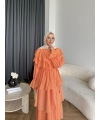 Tb - Dosha Fırfır Detay Elbise - Turuncu