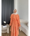 Tb - Dosha Fırfır Detay Elbise - Turuncu