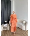 Tb - Dosha Fırfır Detay Elbise - Turuncu