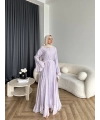 Fuş - Navyl Modal Elbise - Lila - BAYRAMDAN SONRA 15 -20 GÜN İÇİNDE GELİCEKTİR