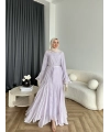 Fuş - Navyl Modal Elbise - Lila - BAYRAMDAN SONRA 15 -20 GÜN İÇİNDE GELİCEKTİR
