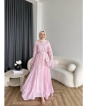 Fuş - Navyl Modal Elbise - Pembe