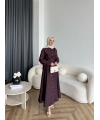 Duq - Kezlar Düğmeli Elbise - Bordo