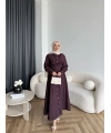 Duq - Kezlar Düğmeli Elbise - Bordo