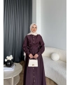Duq - Kezlar Düğmeli Elbise - Bordo