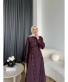 Duq - Kezlar Düğmeli Elbise - Bordo