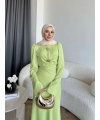 Sue Tasarım Elbise - Yağ Yeşili