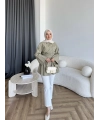 Helino Kuşaklı Gömlek - Haki