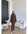 Hen - Salft Krep Takım - Kahve