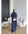 Bel - Zyra Omuz Şallı Yırtmaçlı Takım - Lacivert