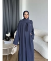 Bel - Zyra Omuz Şallı Yırtmaçlı Takım - Lacivert
