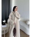Bel - Zyra Omuz Şallı Yırtmaçlı Takım - Bej