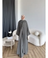 Bel - Zyra Omuz Şallı Yırtmaçlı Takım - Haki