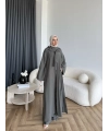 Bel - Zyra Omuz Şallı Yırtmaçlı Takım - Haki