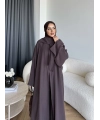 Bel - Zyra Omuz Şallı Yırtmaçlı Takım - Kahve