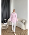 Hen - Choco Piliseli Gömlek - Pembe