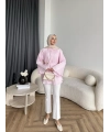 Hen - Choco Piliseli Gömlek - Pembe