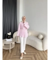 Hen - Choco Piliseli Gömlek - Pembe