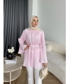 Hen - Choco Piliseli Gömlek - Pembe