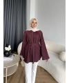 Hen - Choco Piliseli Gömlek - Bordo