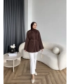 Hen - Choco Piliseli Gömlek - Kahve