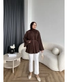 Hen - Choco Piliseli Gömlek - Kahve