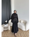 Ng - Banch Çiçek Baskılı Etekli Takım - Siyah