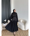 Ng - Banch Çiçek Baskılı Etekli Takım - Siyah