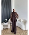 Ng - Lilsan Asimetrik Pantolon Takım - Acı Kahve
