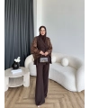 Ng - Lilsan Asimetrik Pantolon Takım - Acı Kahve